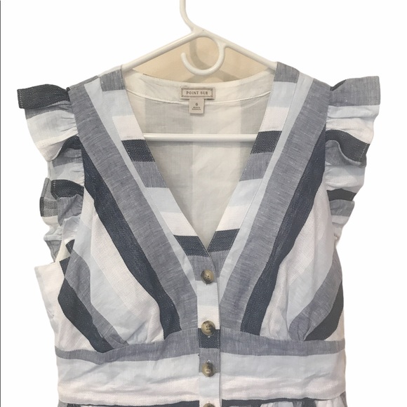 JCrew Point Sur Linen Striped Dress Size 6 - Picture 8 of 12